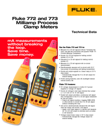 Thumbnail of document Data Sheet - 772 Milliamp Process Clamp Meter